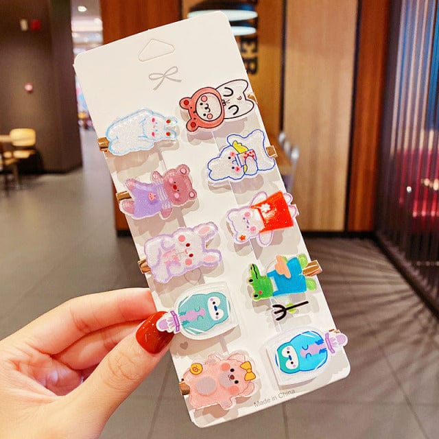 10PCS/Set Kawaii Cute Plastic Pin Hair Clips