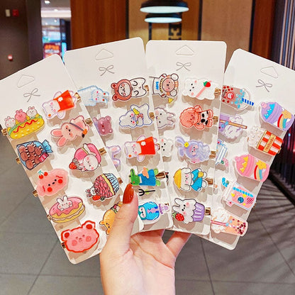 10PCS/Set Kawaii Cute Plastic Pin Hair Clips