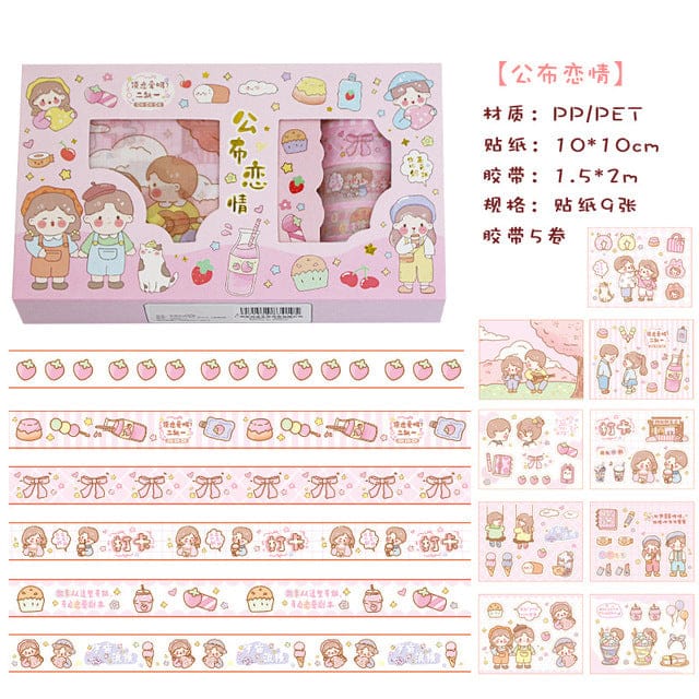 14 pcs/set Sweet Girly Life Washi Tape Stickers Set