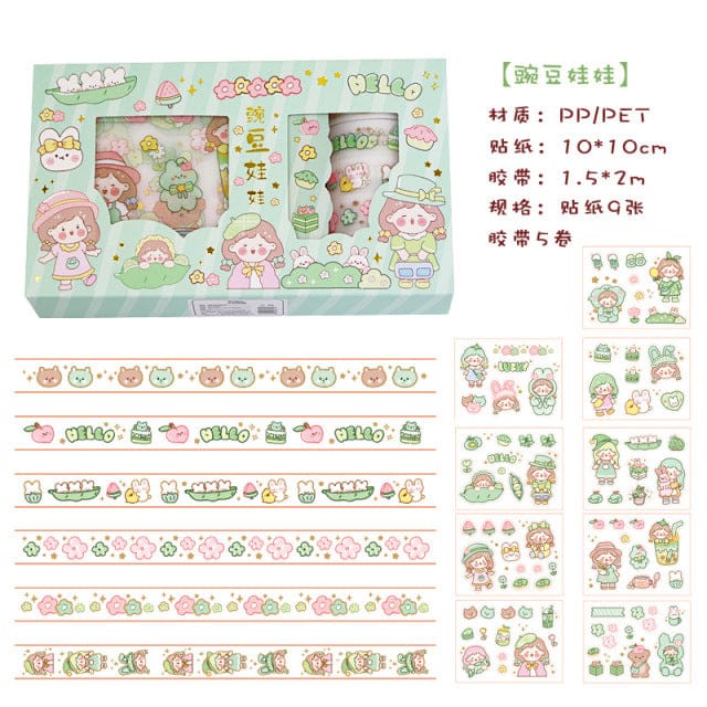 14 pcs/set Sweet Girly Life Washi Tape Stickers Set