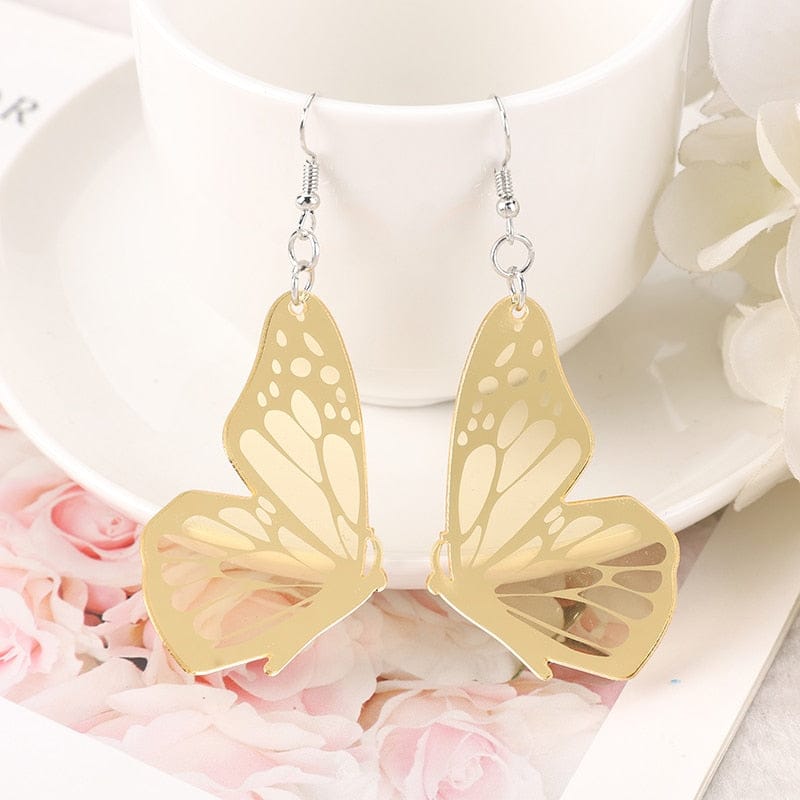 1Pair Pink Butterfly Dangle Earrings