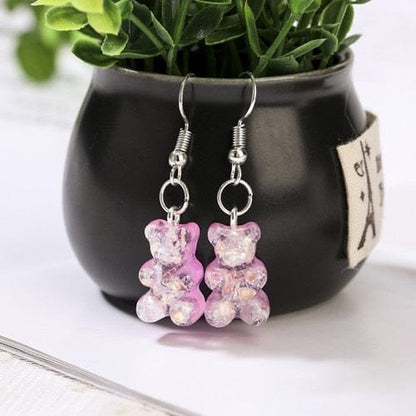 1pc Duo Tone Gummy Bear Earrings