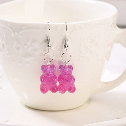 1pc Duo Tone Gummy Bear Earrings