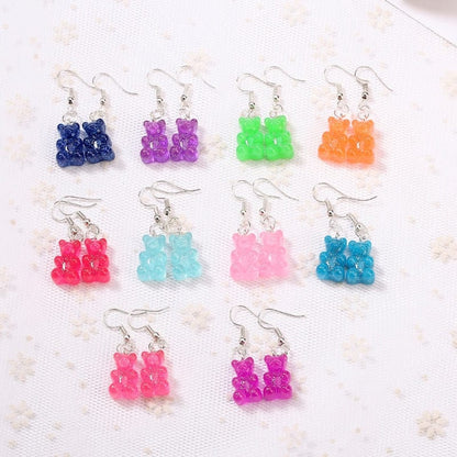 1pc Duo Tone Gummy Bear Earrings