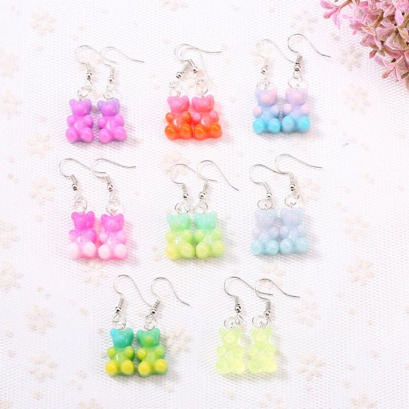 1pc Duo Tone Gummy Bear Earrings