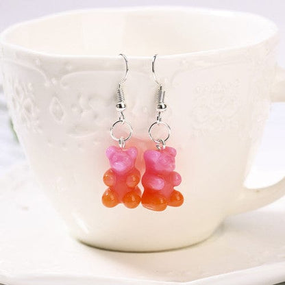 1pc Duo Tone Gummy Bear Earrings