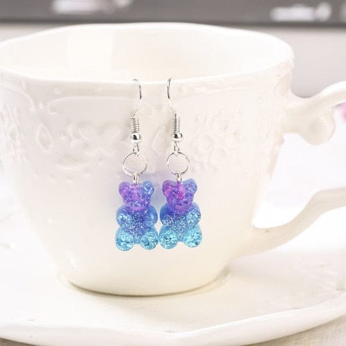 1pc Duo Tone Gummy Bear Earrings