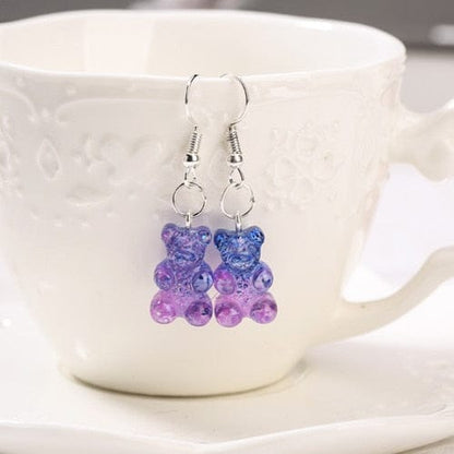 1pc Duo Tone Gummy Bear Earrings