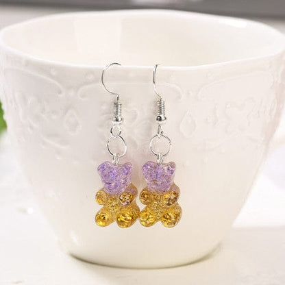 1pc Duo Tone Gummy Bear Earrings