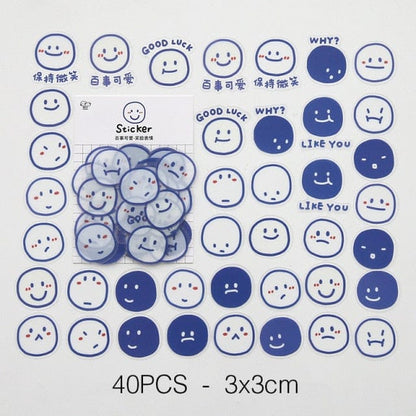 20-40Pcs/1Set Korean Jelly Face Stickers