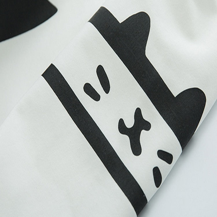 Purr-fectly Adorable: Harajuku Cat Ear Paw Drawstring Letter Hoodie - Embrace Your Inner Cuteness! 🐾💕