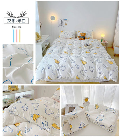 3/4pcs Cute Korean Bedding Set