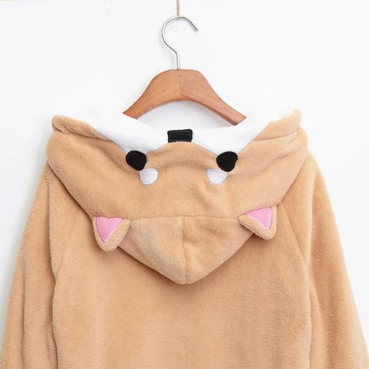 Snuggle Worthy: Kawaii Cartoon Girlfriend Boyfriend Shiba Inu Puppy Hoodie - Cozy Up in Adorable Style! 🐾👫