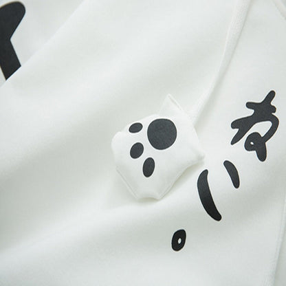 Purr-fectly Adorable: Harajuku Cat Ear Paw Drawstring Letter Hoodie - Embrace Your Inner Cuteness! 🐾💕