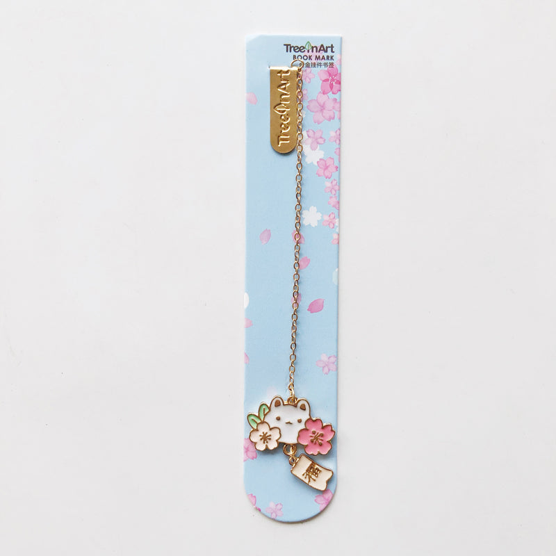 1pc Sakura Rabbit/Cat Chain Pendant Bookmark