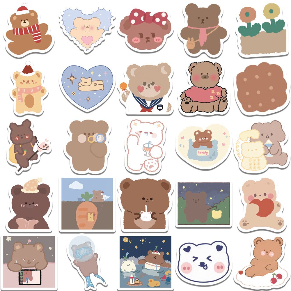 10/30/50/100pcs Kawaii Cartoon Waterproof Sticker