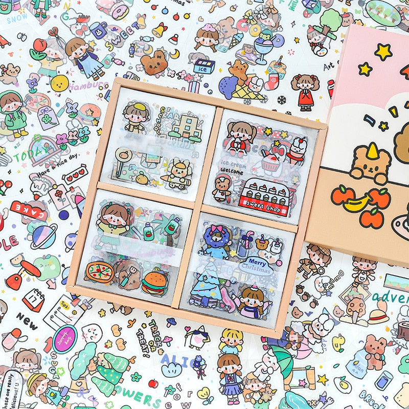 100 Sheets Set CuteCute Planet Journal Stickers