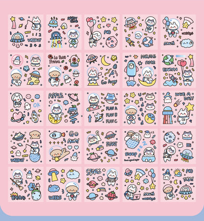 100 Sheets Set CuteCute Planet Journal Stickers