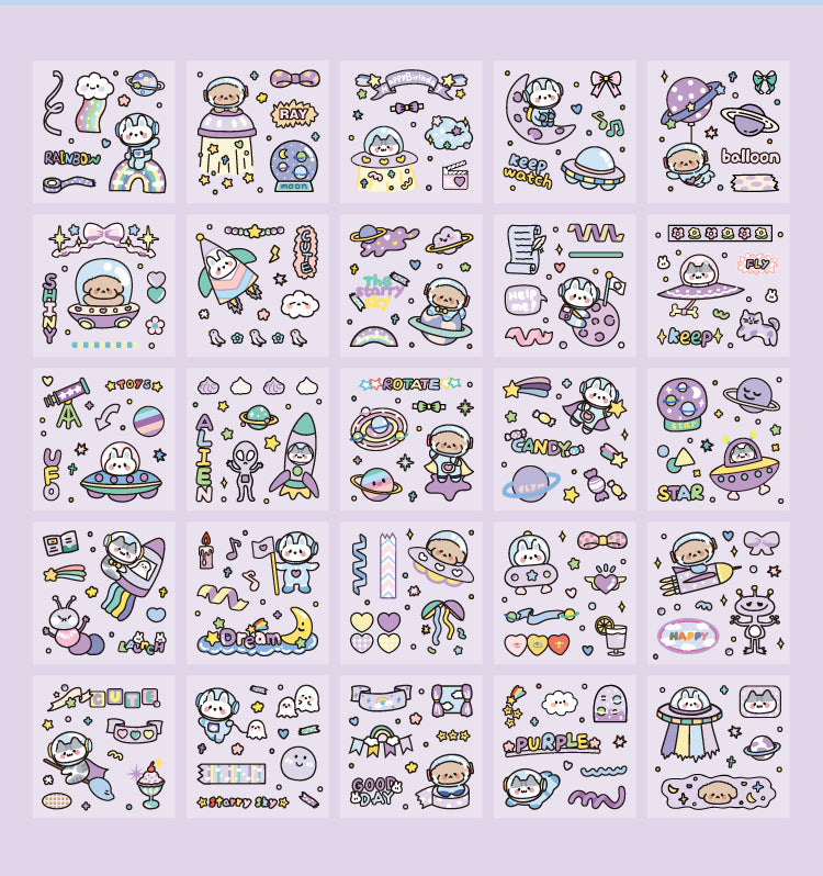 100 Sheets Set CuteCute Planet Journal Stickers