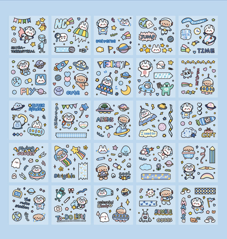 100 Sheets Set CuteCute Planet Journal Stickers