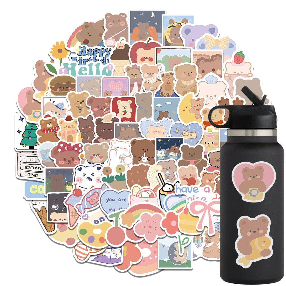 10/30/50/100pcs Kawaii Cartoon Waterproof Sticker