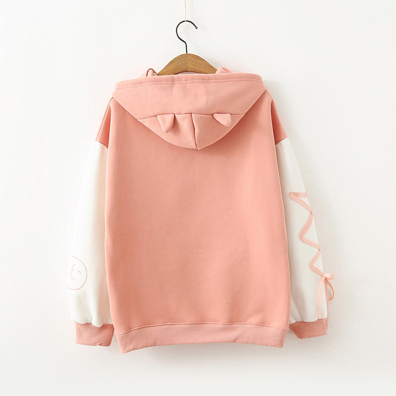 Whiskered Whimsy: Harajuku Cartoon Kitty Cat Letter Hoodie - Purr-fectly Cute Comfort! 🐾💖