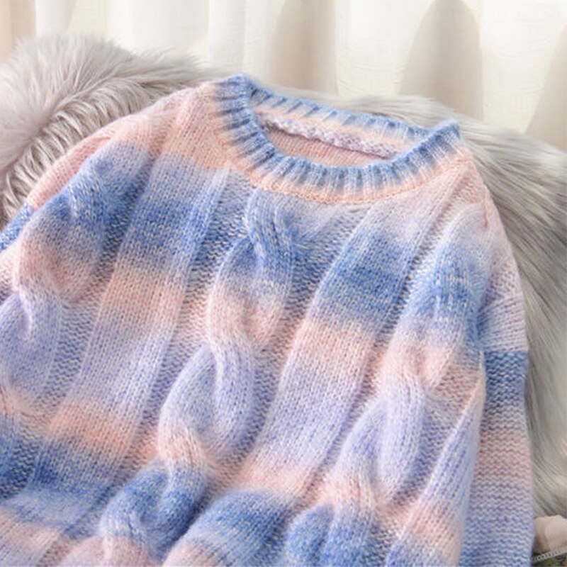 Kawaii Candy Rainbow Sweater - A Splash of Colorful Comfort