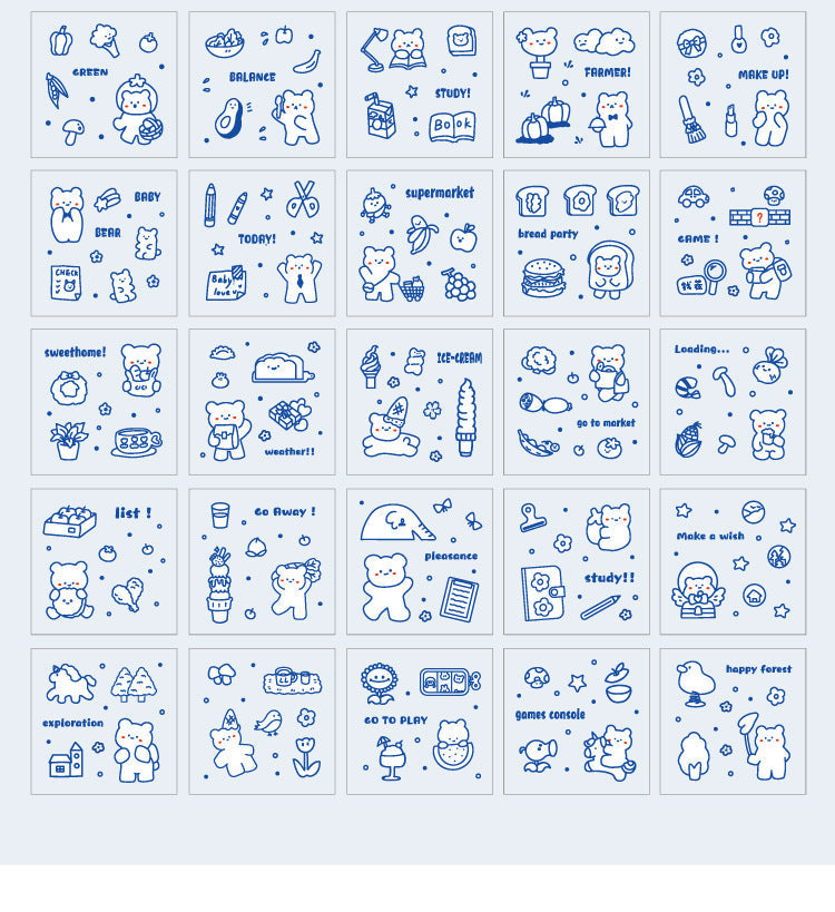 100 Sheets Set CuteCute Planet Journal Stickers