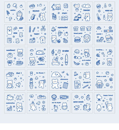 100 Sheets Set CuteCute Planet Journal Stickers