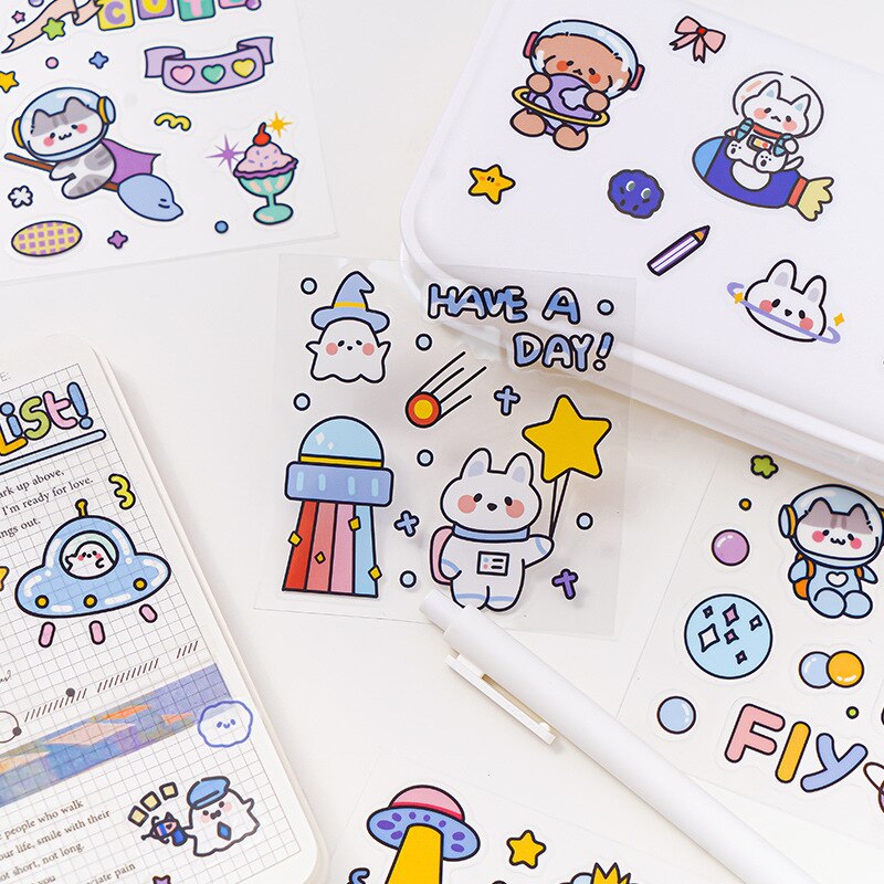 100 Sheets Set CuteCute Planet Journal Stickers