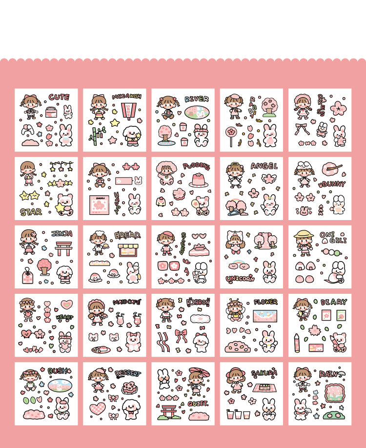 100 Sheets Set CuteCute Planet Journal Stickers