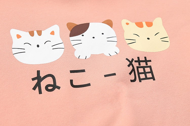 Whiskered Whimsy: Harajuku Cartoon Kitty Cat Letter Hoodie - Purr-fectly Cute Comfort! 🐾💖