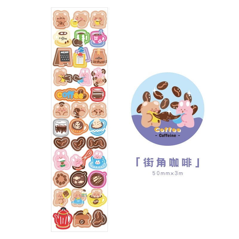 1 Roll Pleasant Kawaii Journal Stickers