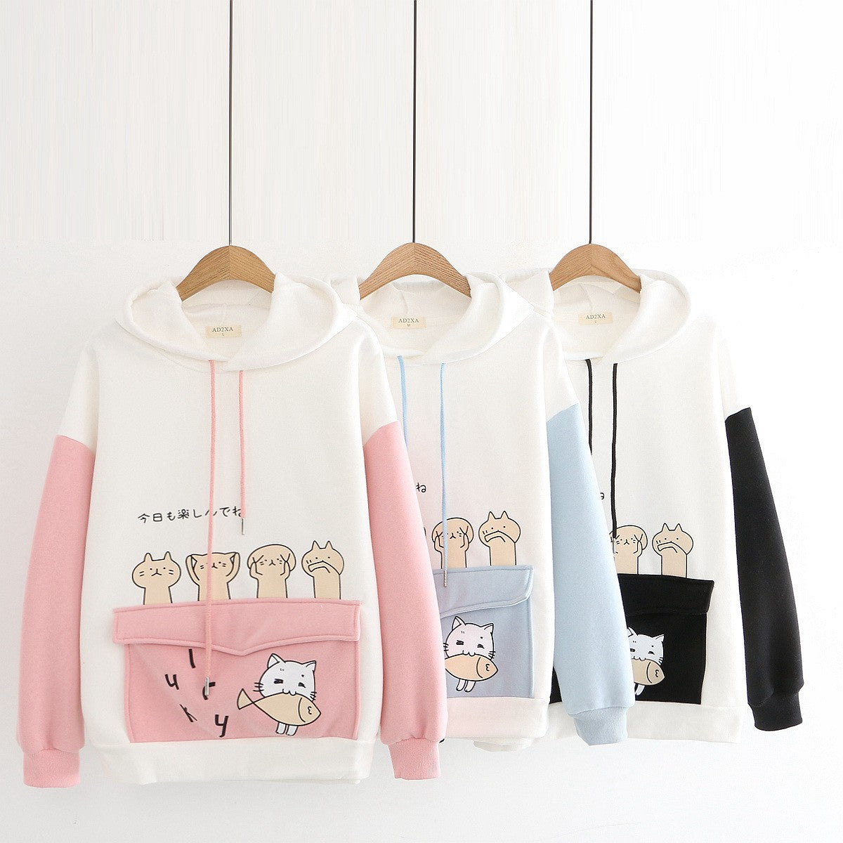 Whisker Whimsy: Harajuku Funny Kitty Cat Letter Hoodie - Dive into the World of Playful Comfort! 😺💬