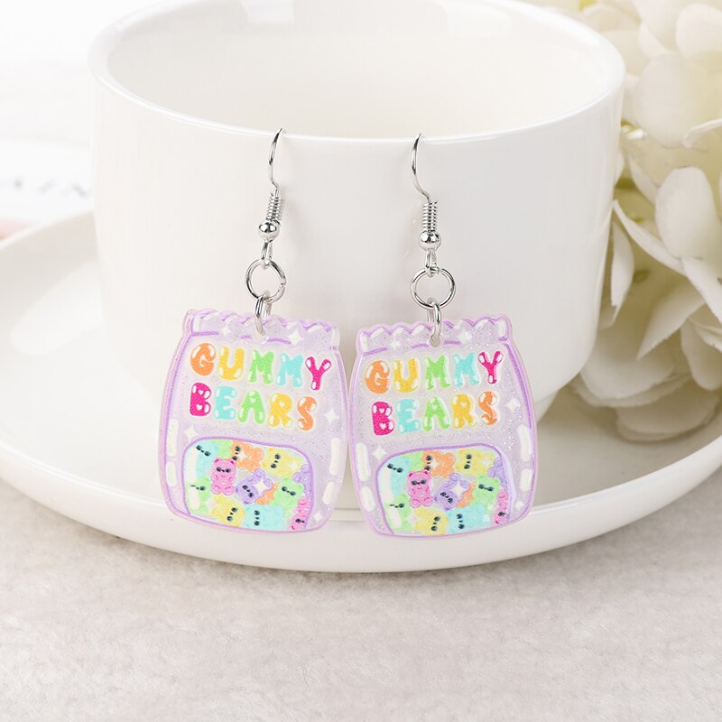 1Pair Gummy Bears Resin Earrings