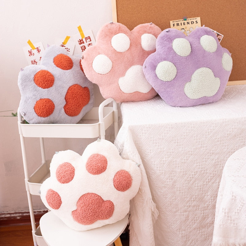 Lovely Cat Paw Pillow Plush Toy Stuffed Animal Seat Cushion Summer Air conditioner Blanket Sofa Chair Bedroom Decor Winter Warm