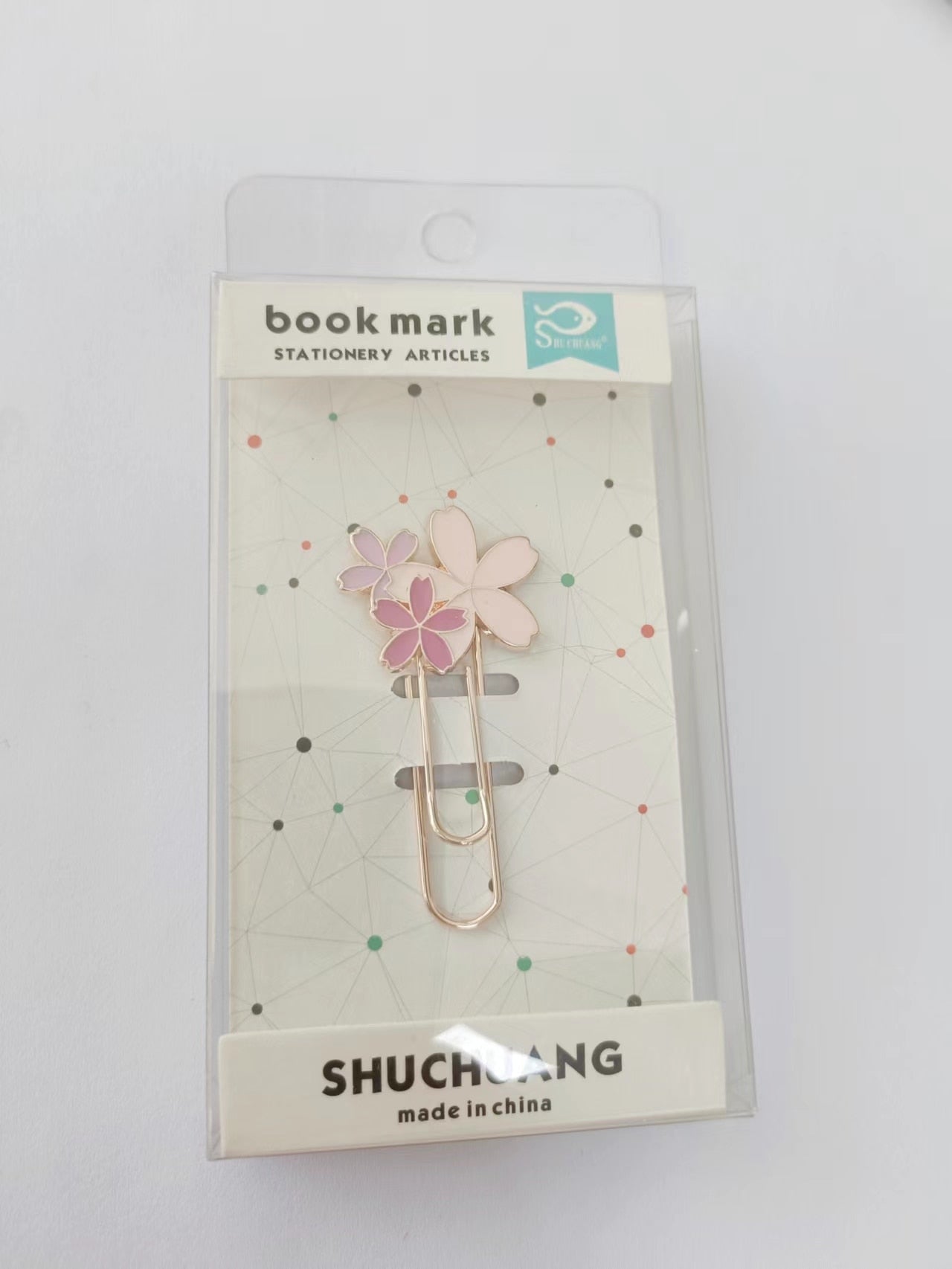 1pc Pink Sakura Exquisite Cherry Blossom Paper Clip Bookmark