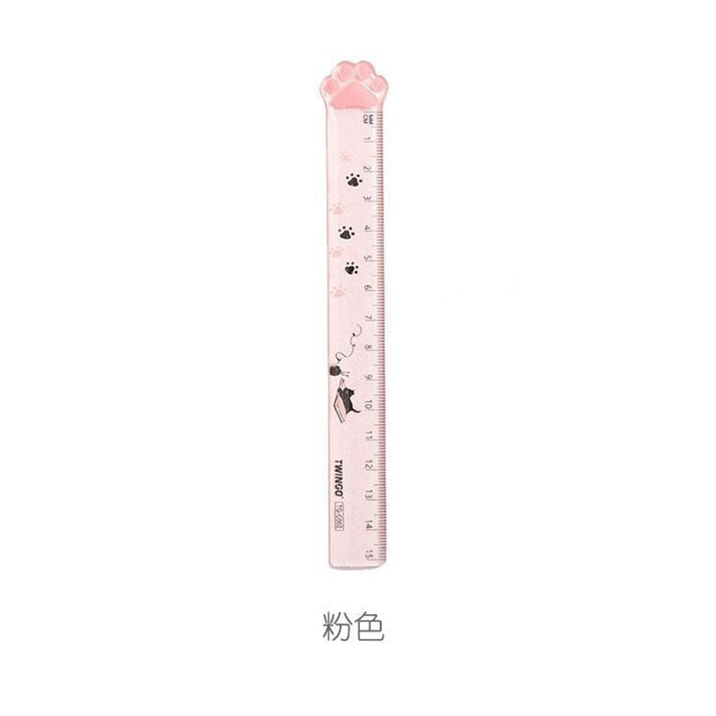 1 Pc Cute Kitty Cats Paw Straight Ruler