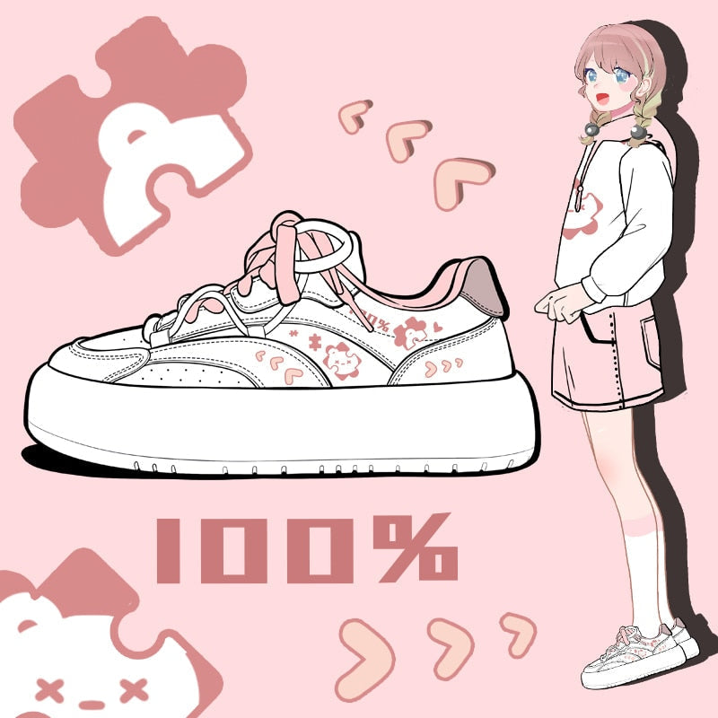 Jigsaw Bear Kawaii Chunky Shoe Sneakers