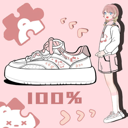 Jigsaw Bear Kawaii Chunky Shoe Sneakers