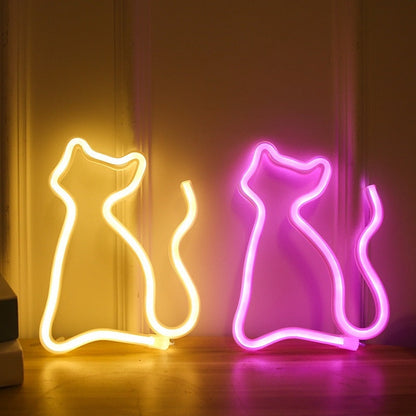 Anime Neon Luna Cat Kawaii Sign Light