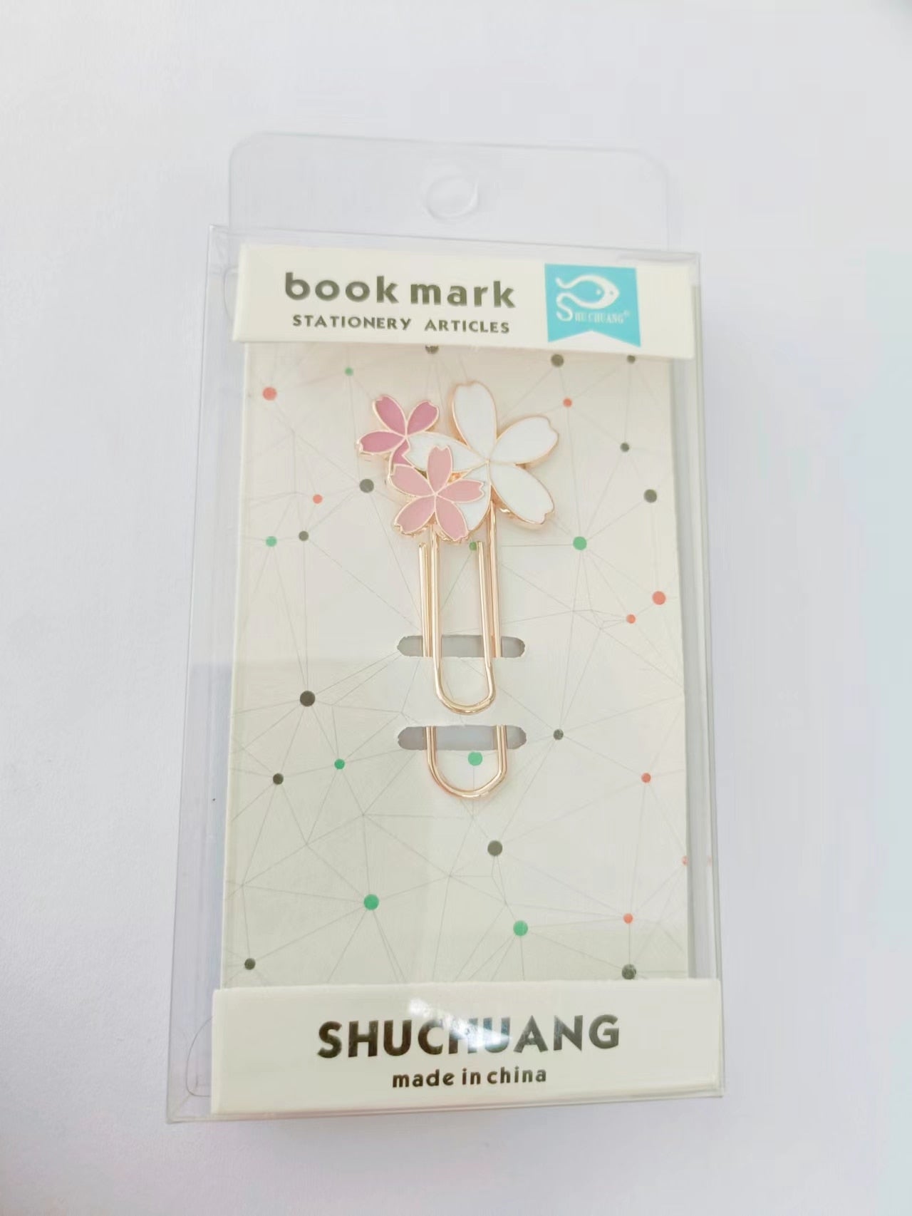 1pc Pink Sakura Exquisite Cherry Blossom Paper Clip Bookmark