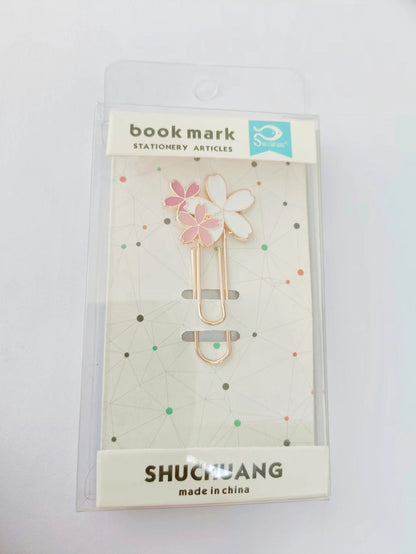 1pc Pink Sakura Exquisite Cherry Blossom Paper Clip Bookmark