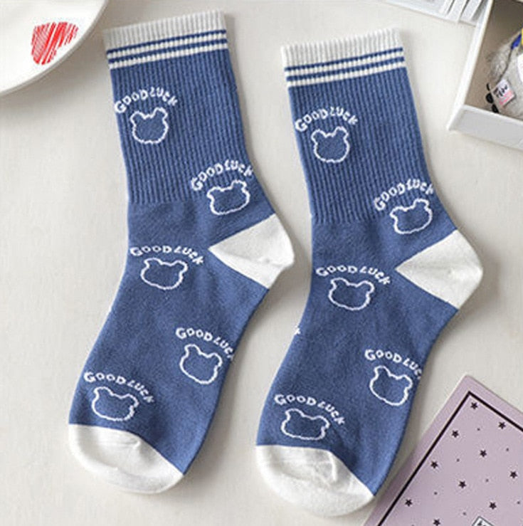 1Pair Cool Blue Aesthetic Socks