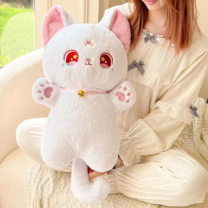 40/60cm Black and White Cat Plush Toy Grab Stuffed Animal Dolls Children Toys Gifts Halloween Gifts Toys