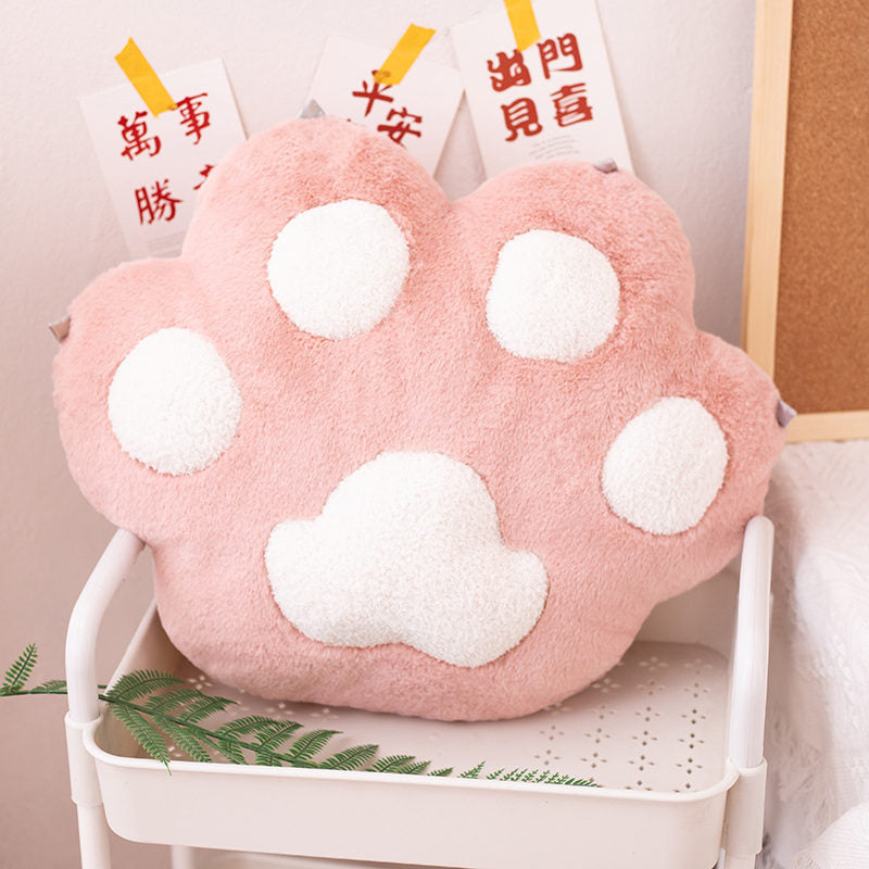 Lovely Cat Paw Pillow Plush Toy Stuffed Animal Seat Cushion Summer Air conditioner Blanket Sofa Chair Bedroom Decor Winter Warm