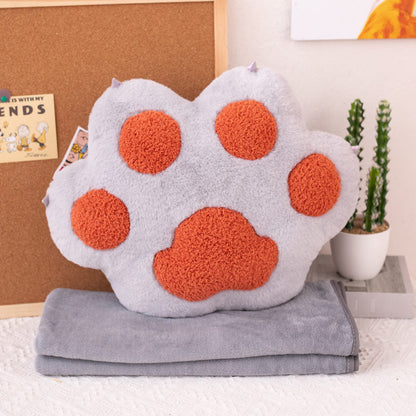 Lovely Cat Paw Pillow Plush Toy Stuffed Animal Seat Cushion Summer Air conditioner Blanket Sofa Chair Bedroom Decor Winter Warm