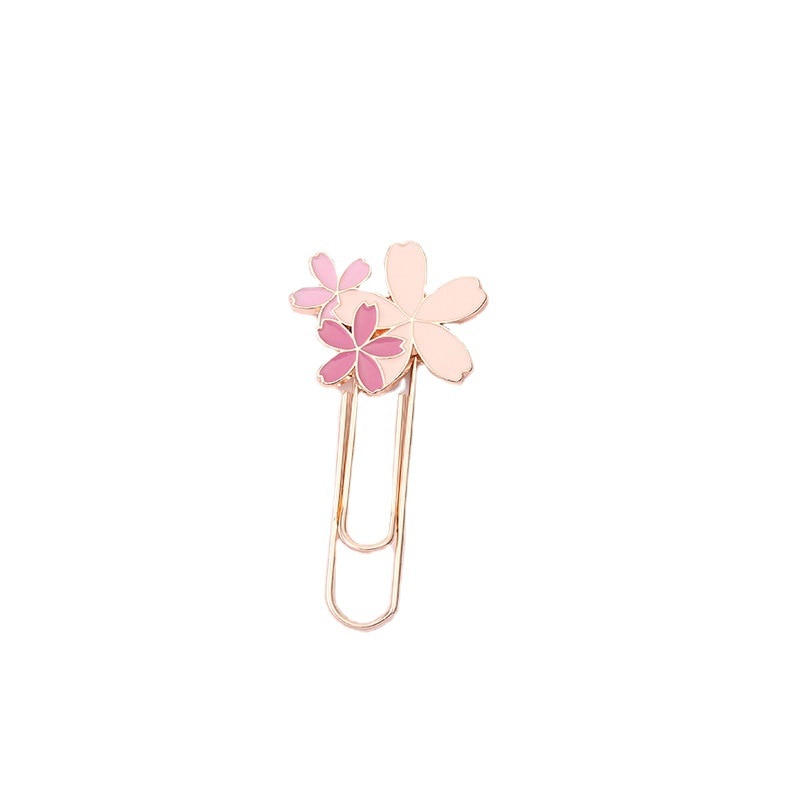 1pc Pink Sakura Exquisite Cherry Blossom Paper Clip Bookmark