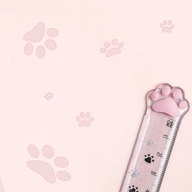 1 Pc Cute Kitty Cats Paw Straight Ruler