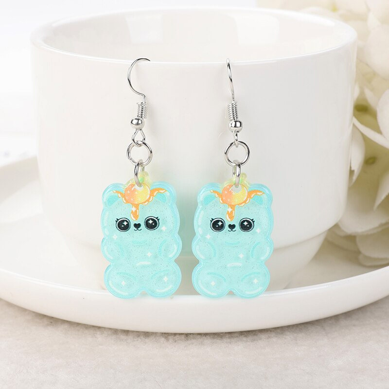 1Pair Gummy Bears Resin Earrings